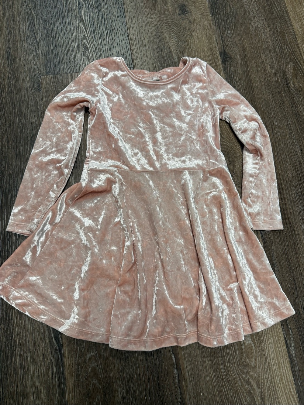 The Children's Place Velvet Long-Sleeve Skater Dress - Blush Pink